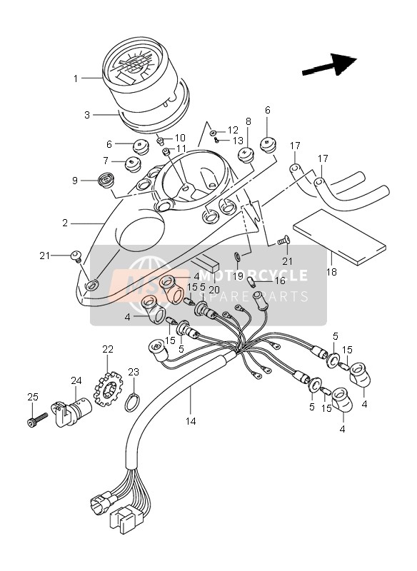 Suzuki VL250 INTRUDER 2001 TACHOMETER für ein 2001 Suzuki VL250 INTRUDER