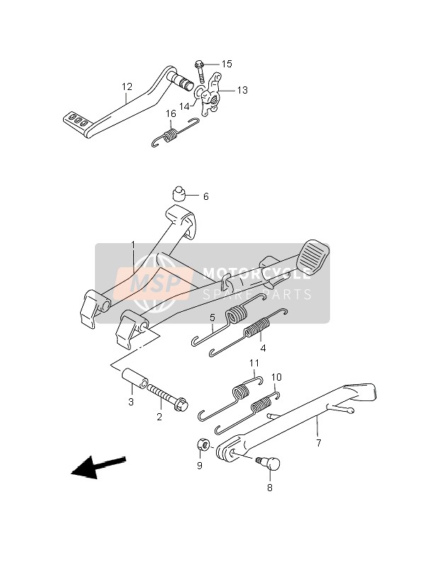 4210001D90ENM, Stand, Center (Black), Suzuki, 2