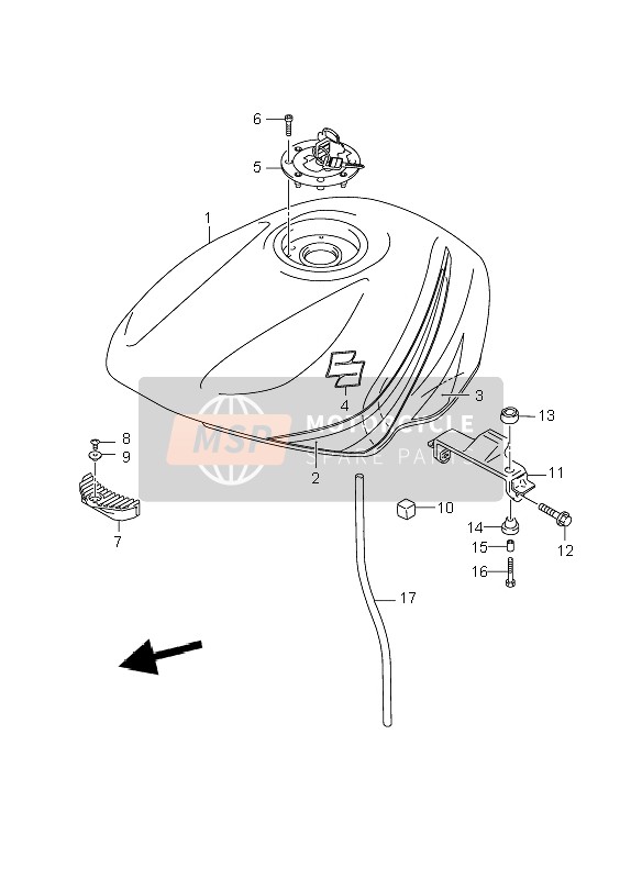 4910001DA1YKY, Tank Assy,Fuel(Blue), Suzuki, 0