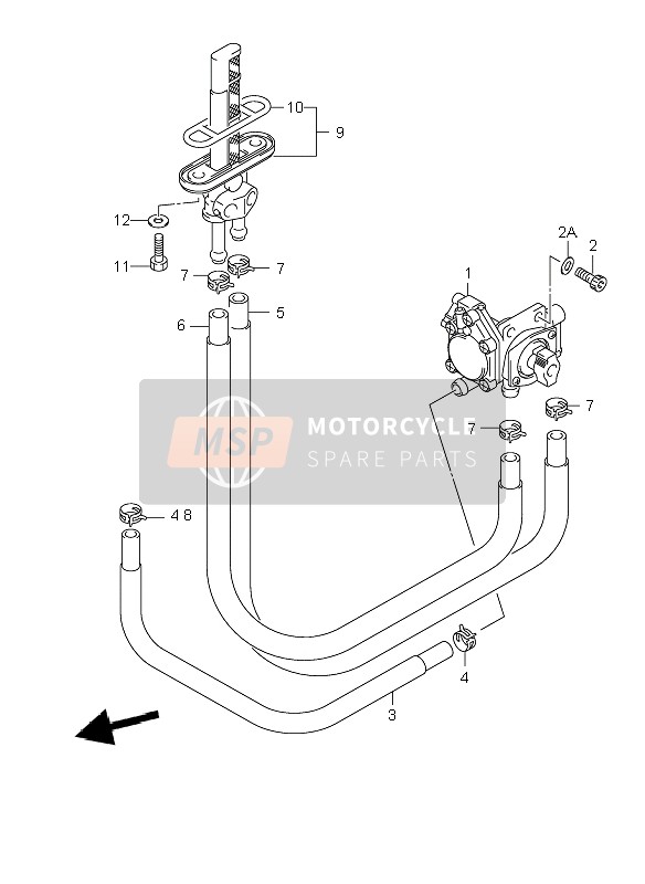 Suzuki GS500(E)(F) 2007 Brandstofkraan voor een 2007 Suzuki GS500(E)(F)