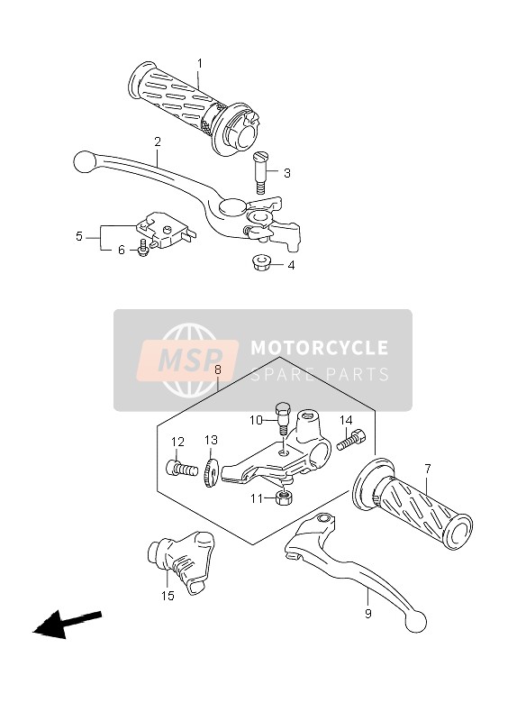 Suzuki GS500(E)(F) 2007 Levier de poignée pour un 2007 Suzuki GS500(E)(F)