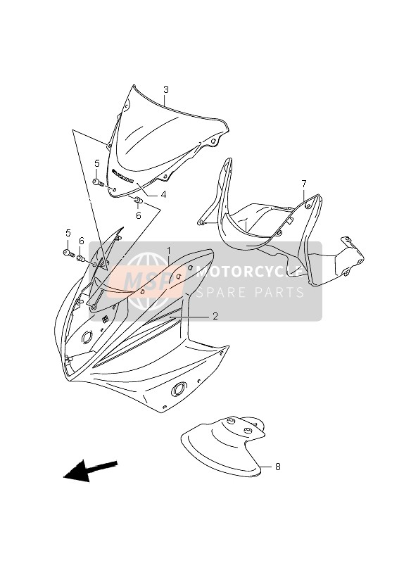 Suzuki GS500(E)(F) 2007 Corps de capot pour un 2007 Suzuki GS500(E)(F)