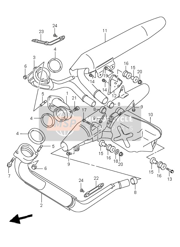 Suzuki VL1500 INTRUDER LC 2001 Muffler for a 2001 Suzuki VL1500 INTRUDER LC