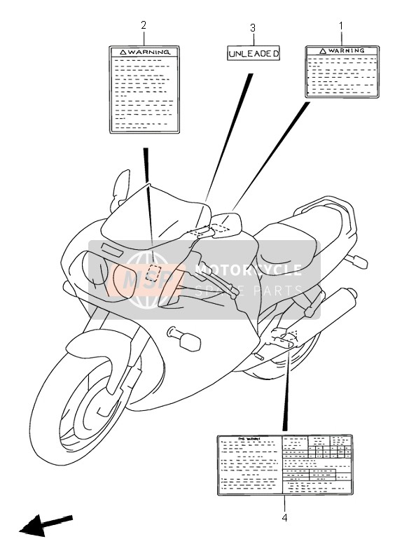 Suzuki GSX-R1100W 1995 Label for a 1995 Suzuki GSX-R1100W