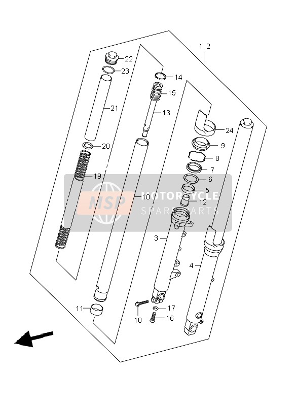 Suzuki GS500(E)(F) 2007 Ammortizzatore anteriore per un 2007 Suzuki GS500(E)(F)