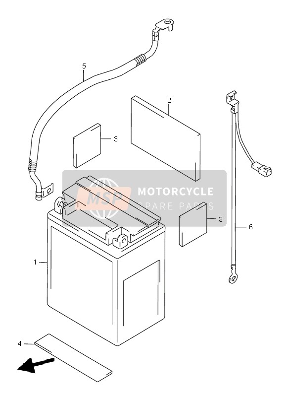 Suzuki VL1500 INTRUDER LC 2001 Batterie pour un 2001 Suzuki VL1500 INTRUDER LC