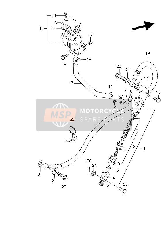 Suzuki GS500(E)(F) 2007 Cilindro maestro trasero para un 2007 Suzuki GS500(E)(F)