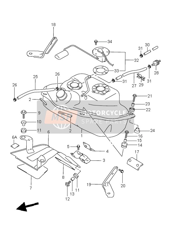 Suzuki VL1500 INTRUDER LC 2001 Réservoir d'essence pour un 2001 Suzuki VL1500 INTRUDER LC