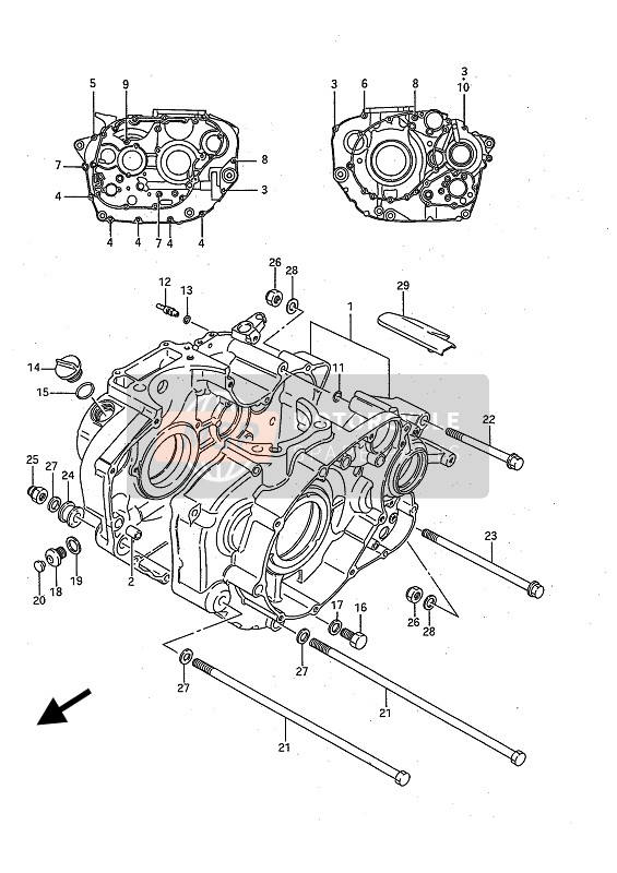 Suzuki LS650P SAVAGE 1994 Carter pour un 1994 Suzuki LS650P SAVAGE