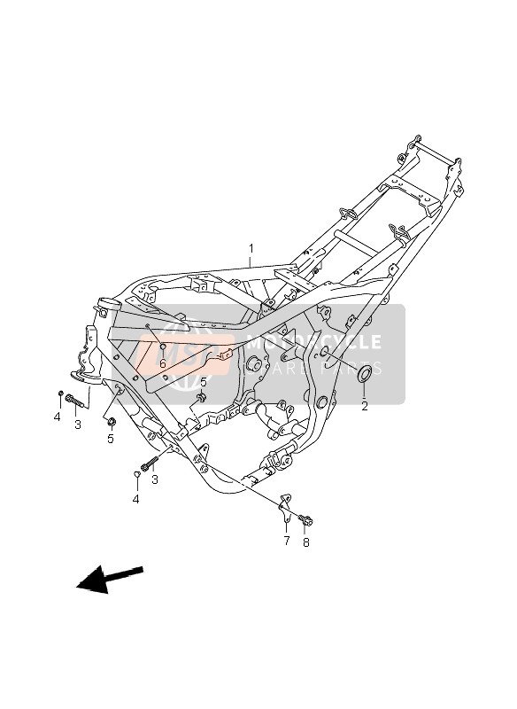 Suzuki GSF650(N)(S)(NA)(SA) BANDIT 2007 Frame for a 2007 Suzuki GSF650(N)(S)(NA)(SA) BANDIT