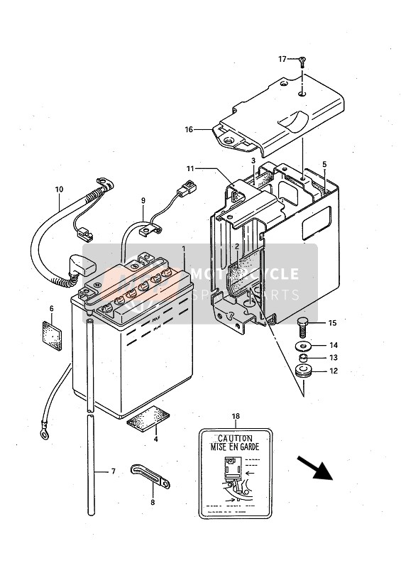 Suzuki LS650P SAVAGE 1994 Batterie pour un 1994 Suzuki LS650P SAVAGE