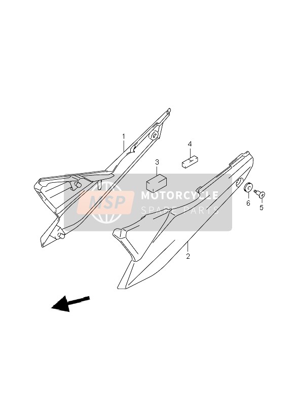 Suzuki GSF650(N)(S)(NA)(SA) BANDIT 2007 Couverture de cadre pour un 2007 Suzuki GSF650(N)(S)(NA)(SA) BANDIT