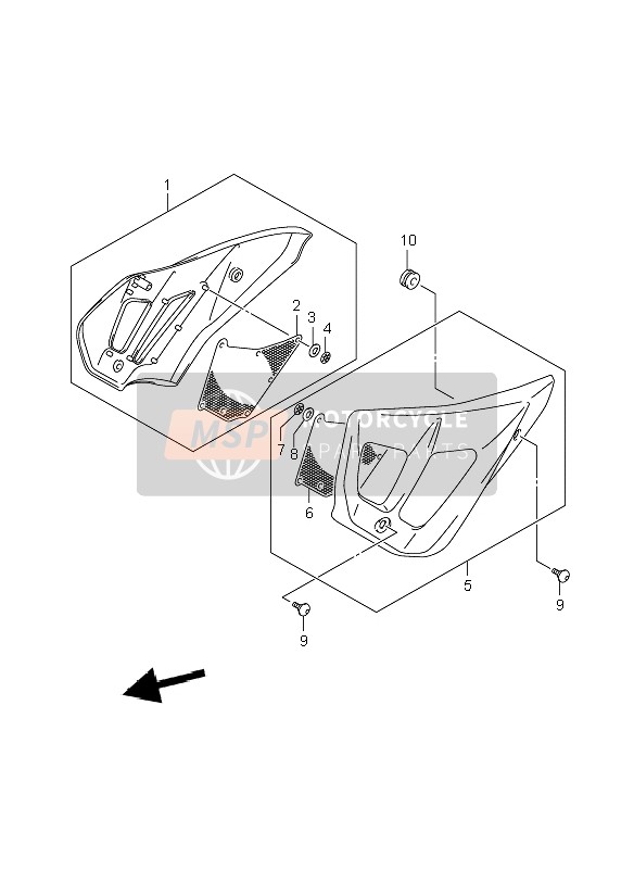 4752038G10YAY, Cover, Frame Head Lh   (Black), Suzuki, 0