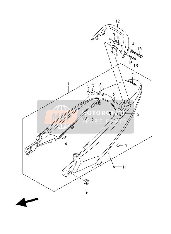 Seat Tail Cover (GSF650S-SU-SA-SUA)