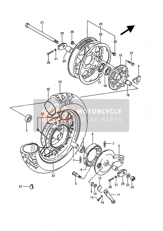 Suzuki LS650P SAVAGE 1994 Rear Wheel for a 1994 Suzuki LS650P SAVAGE