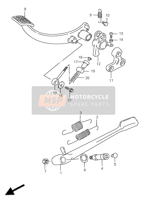 Suzuki VS1400 INTRUDER 2001 Supporter & Frein arriere pour un 2001 Suzuki VS1400 INTRUDER