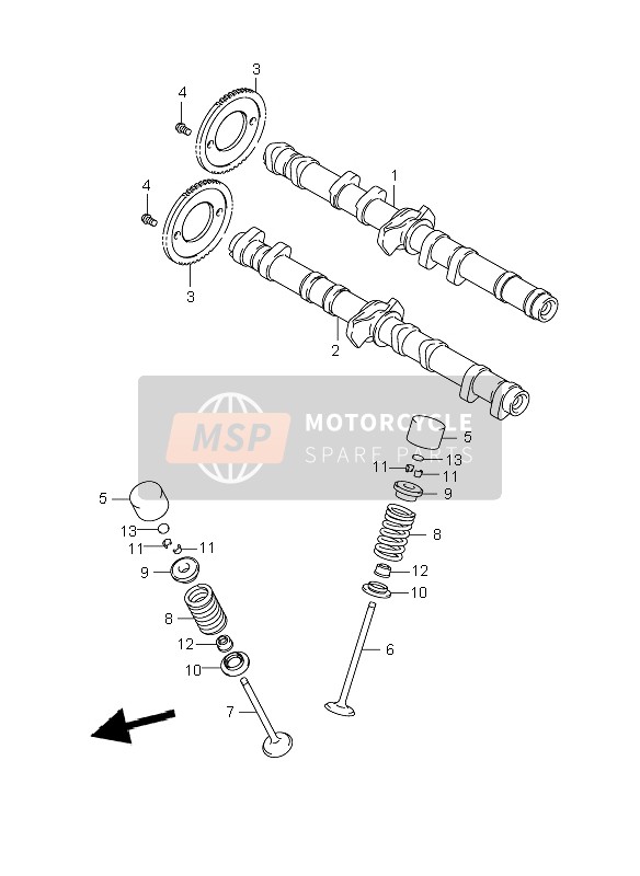 Suzuki GSF1250(N)(S)(NA)(SA) BANDIT 2007 Camshaft & Valve for a 2007 Suzuki GSF1250(N)(S)(NA)(SA) BANDIT