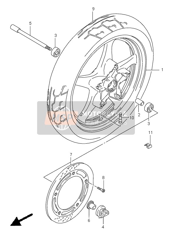 Suzuki VX800 1996 Front Wheel for a 1996 Suzuki VX800