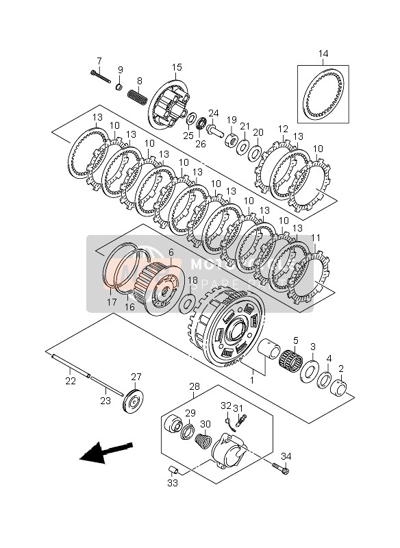 2144124F10, Belagscheibe. Kupplung, Suzuki, 1