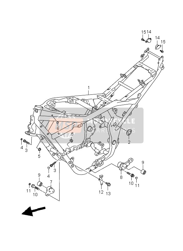 Suzuki GSF1250(N)(S)(NA)(SA) BANDIT 2007 Frame for a 2007 Suzuki GSF1250(N)(S)(NA)(SA) BANDIT