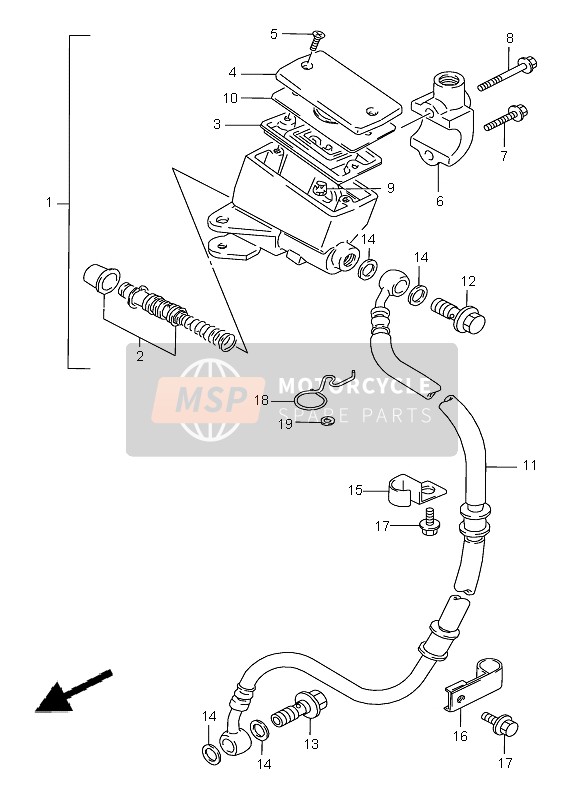 Suzuki VX800 1996 Front Master Cylinder for a 1996 Suzuki VX800