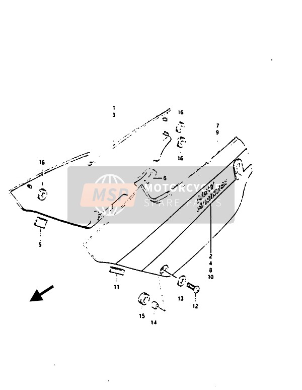 Suzuki RG125(A)(B)(U)(AU)(BU) GAMMA 1988 Couverture de cadre pour un 1988 Suzuki RG125(A)(B)(U)(AU)(BU) GAMMA