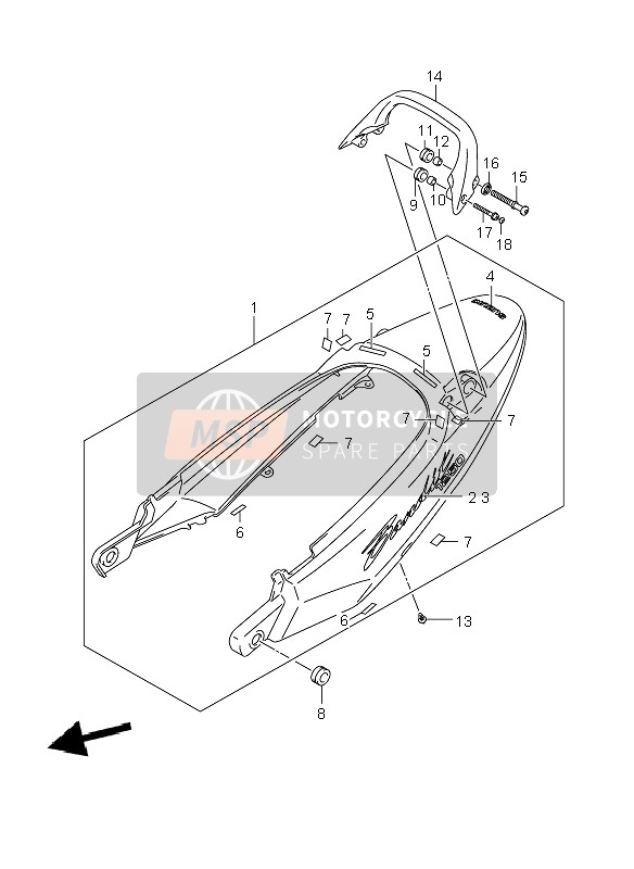 Cubierta de la cola del asiento (GSF1250-A)