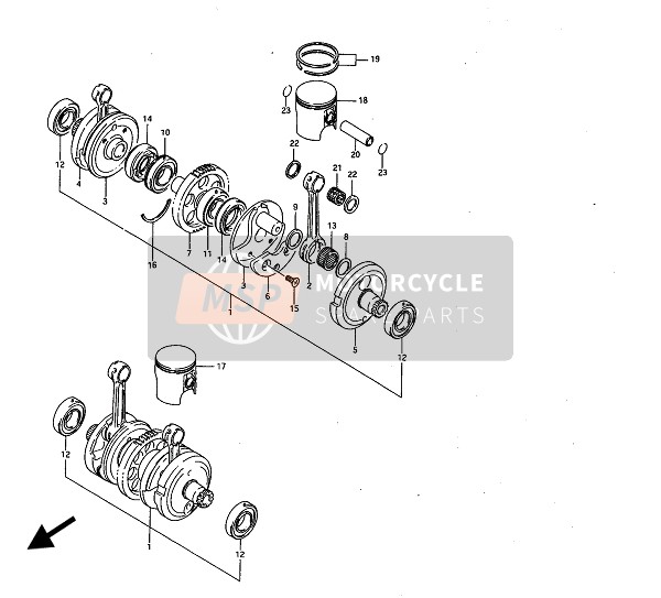 Suzuki RG500C GAMMA 1987 Crankshaft for a 1987 Suzuki RG500C GAMMA