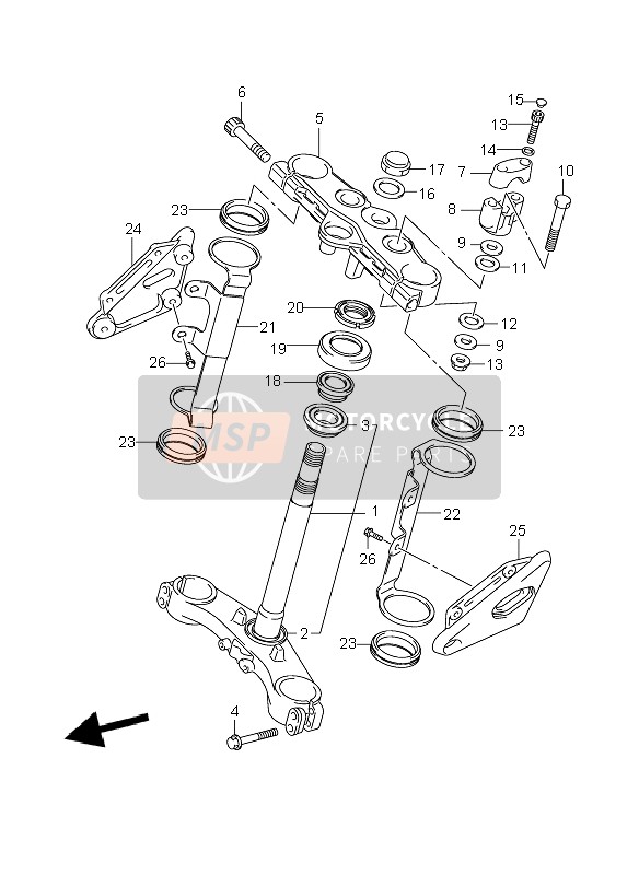 Suzuki GSF1250(N)(S)(NA)(SA) BANDIT 2007 GABELBRÜCKE (GSF1250-A) für ein 2007 Suzuki GSF1250(N)(S)(NA)(SA) BANDIT