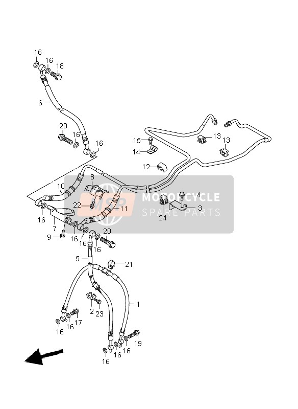 Suzuki GSF1250(N)(S)(NA)(SA) BANDIT 2007 BREMSSCHLAUCH VORNE (GSF1250A-SA) für ein 2007 Suzuki GSF1250(N)(S)(NA)(SA) BANDIT