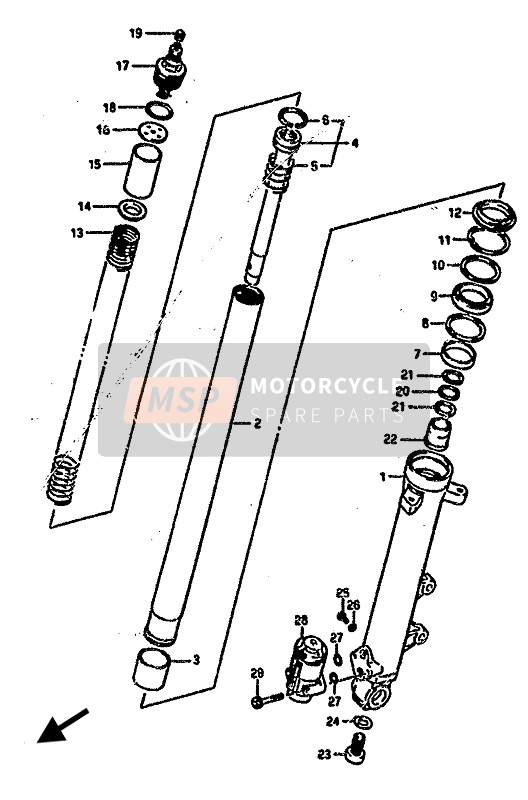 Suzuki RG500C GAMMA 1987 Front Right Damper for a 1987 Suzuki RG500C GAMMA