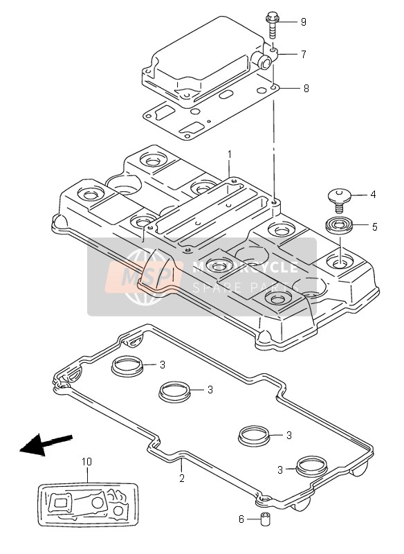 Suzuki RF600R 1995 Le couvre-culasse pour un 1995 Suzuki RF600R