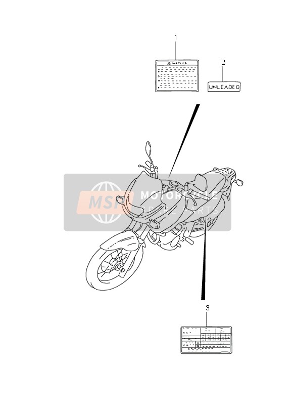 Suzuki XF650 FREEWIND 2001 Etichetta per un 2001 Suzuki XF650 FREEWIND