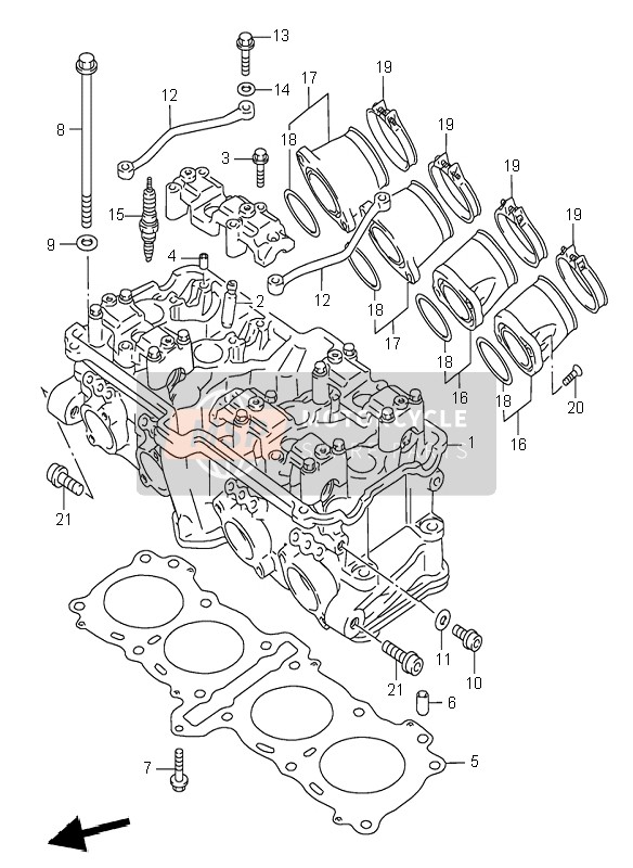 Suzuki RF600R 1995 Cylinder Head for a 1995 Suzuki RF600R