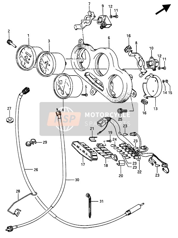 Suzuki RG250(C)(F)(FC) GAMMA 1987 Tachimetro & Tachimetro per un 1987 Suzuki RG250(C)(F)(FC) GAMMA