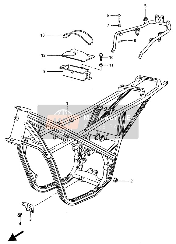 Suzuki RG250(C)(F)(FC) GAMMA 1987 Telaio per un 1987 Suzuki RG250(C)(F)(FC) GAMMA