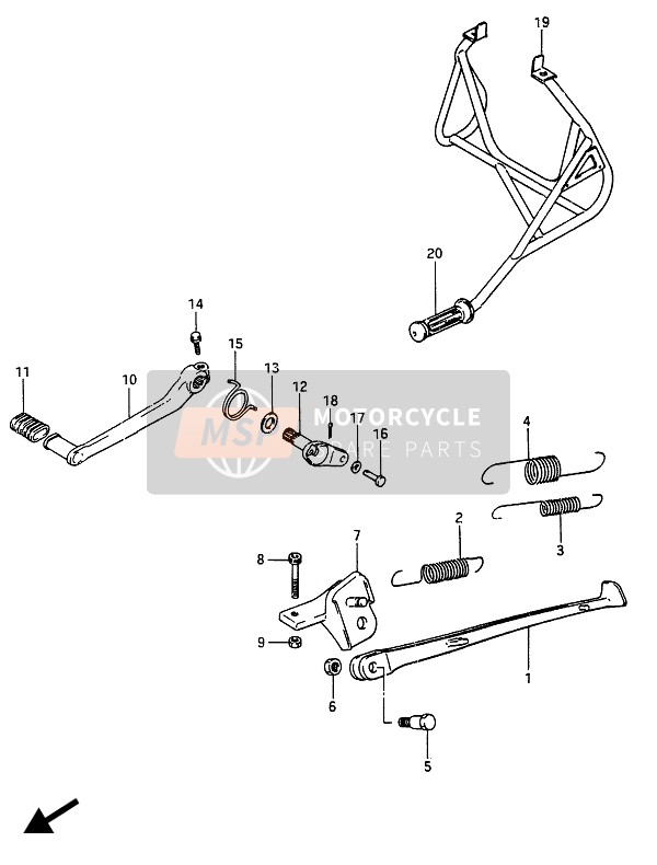 Suzuki RG250(C)(F)(FC) GAMMA 1987 Stand for a 1987 Suzuki RG250(C)(F)(FC) GAMMA