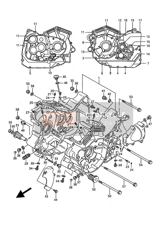 Suzuki VS1400GL(P)(F) INTRUDER 1988 Carter per un 1988 Suzuki VS1400GL(P)(F) INTRUDER