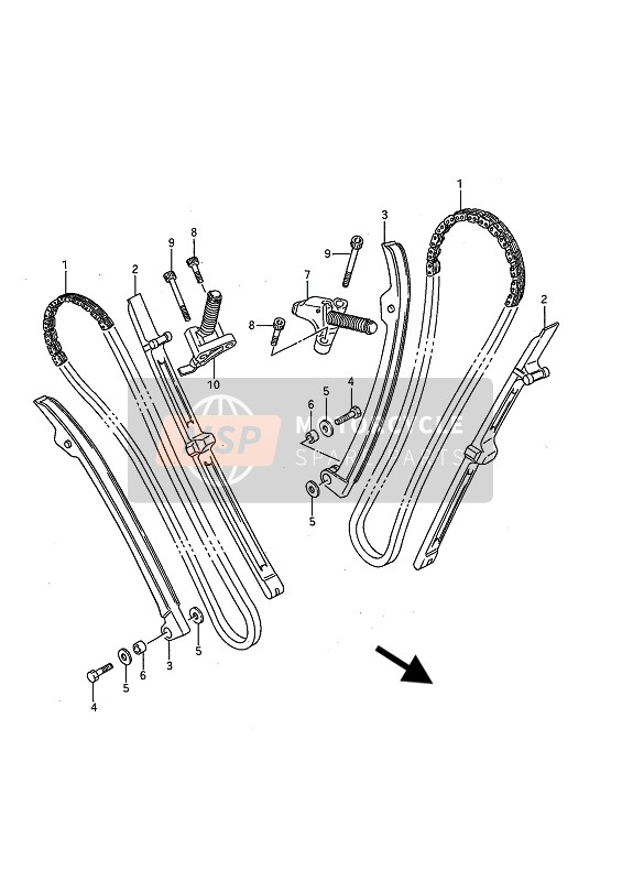 Suzuki VS1400GL(P) INTRUDER 1989 Cam Chain for a 1989 Suzuki VS1400GL(P) INTRUDER