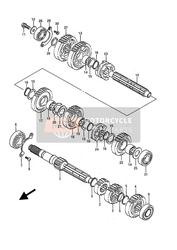 Suzuki VS1400GL(P) INTRUDER 1989 Transmission for a 1989 Suzuki VS1400GL(P) INTRUDER