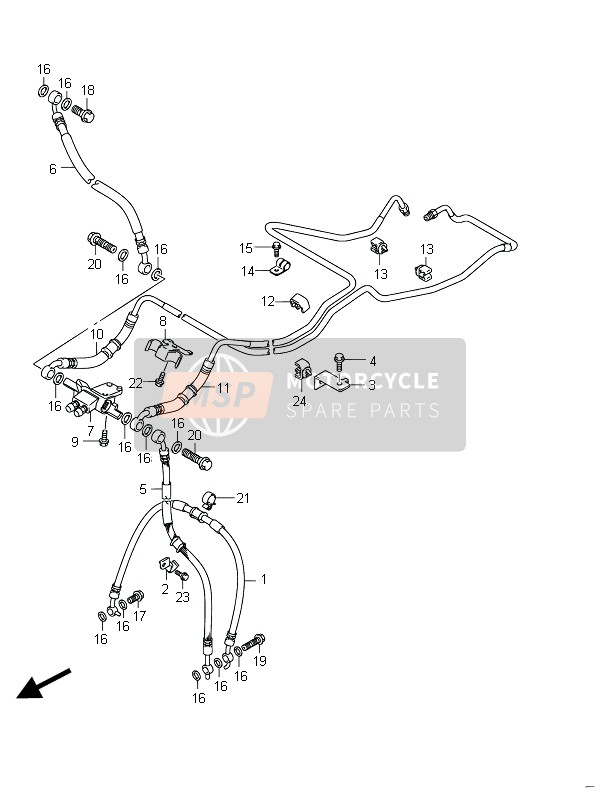 Suzuki GSF650(S)(A)(SA) BANDIT 2011 BREMSSCHLAUCH VORNE (GSF650UA) für ein 2011 Suzuki GSF650(S)(A)(SA) BANDIT