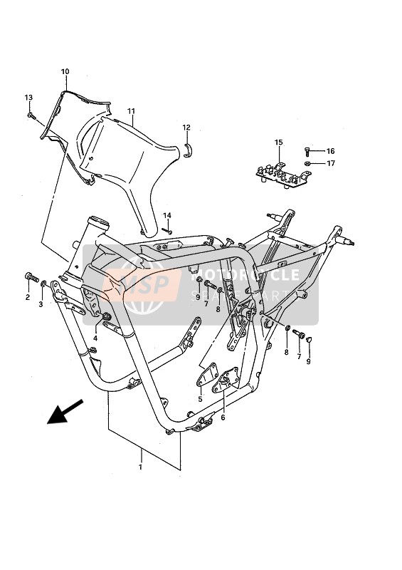 Suzuki VS1400GL(P)(F) INTRUDER 1990 Frame voor een 1990 Suzuki VS1400GL(P)(F) INTRUDER