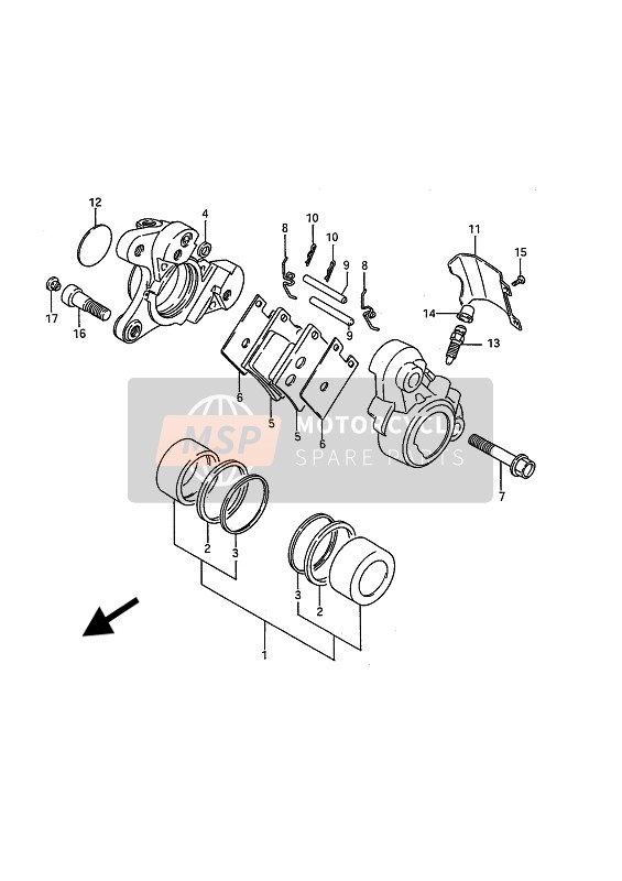 Suzuki VS1400GL(P)(F) INTRUDER 1990 BREMSSATTEL VORNE für ein 1990 Suzuki VS1400GL(P)(F) INTRUDER