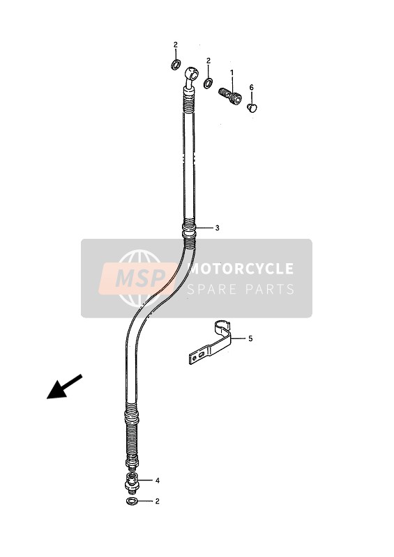 Suzuki VS1400GL(P)(F) INTRUDER 1990 Manguera de freno delantero para un 1990 Suzuki VS1400GL(P)(F) INTRUDER