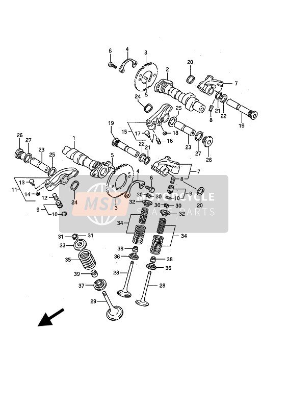 Suzuki VS1400GL(P)(F) INTRUDER 1991 Camshaft & Valve for a 1991 Suzuki VS1400GL(P)(F) INTRUDER