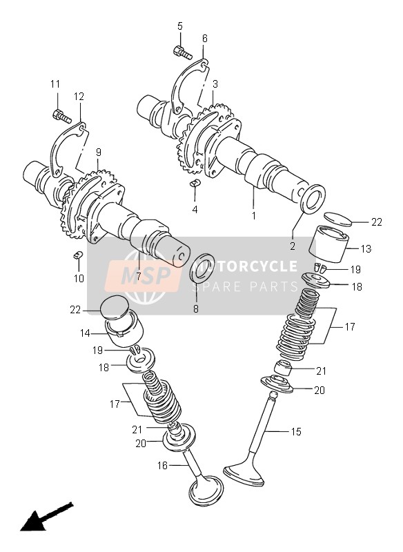 Suzuki GS500 2002 Árbol de levas & Válvula para un 2002 Suzuki GS500