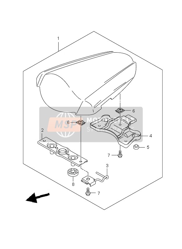 4555021H00, Box, Seat Tail (Silver), Suzuki, 0