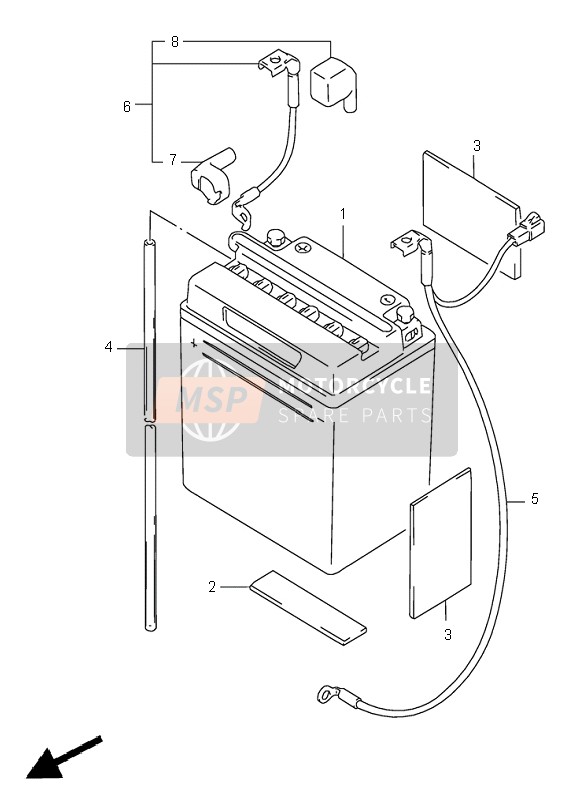 Suzuki GS500 2002 Batterie pour un 2002 Suzuki GS500