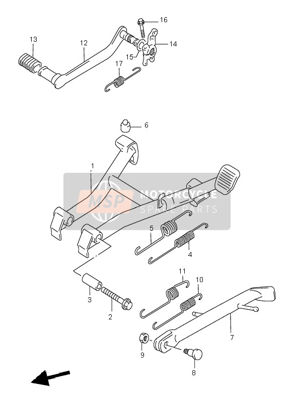 Suzuki GS500 2002 Supporter & Frein arriere pour un 2002 Suzuki GS500