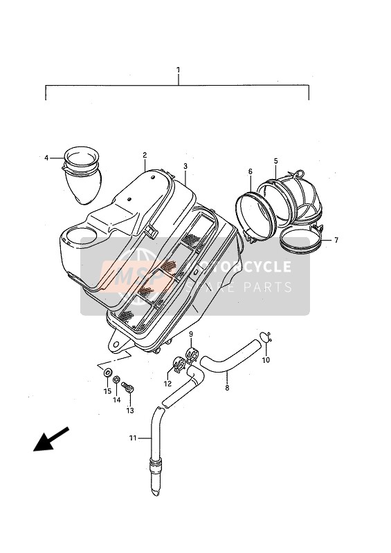 Suzuki VS1400GL(P)(F) INTRUDER 1992 Air Cleaner (Front) for a 1992 Suzuki VS1400GL(P)(F) INTRUDER